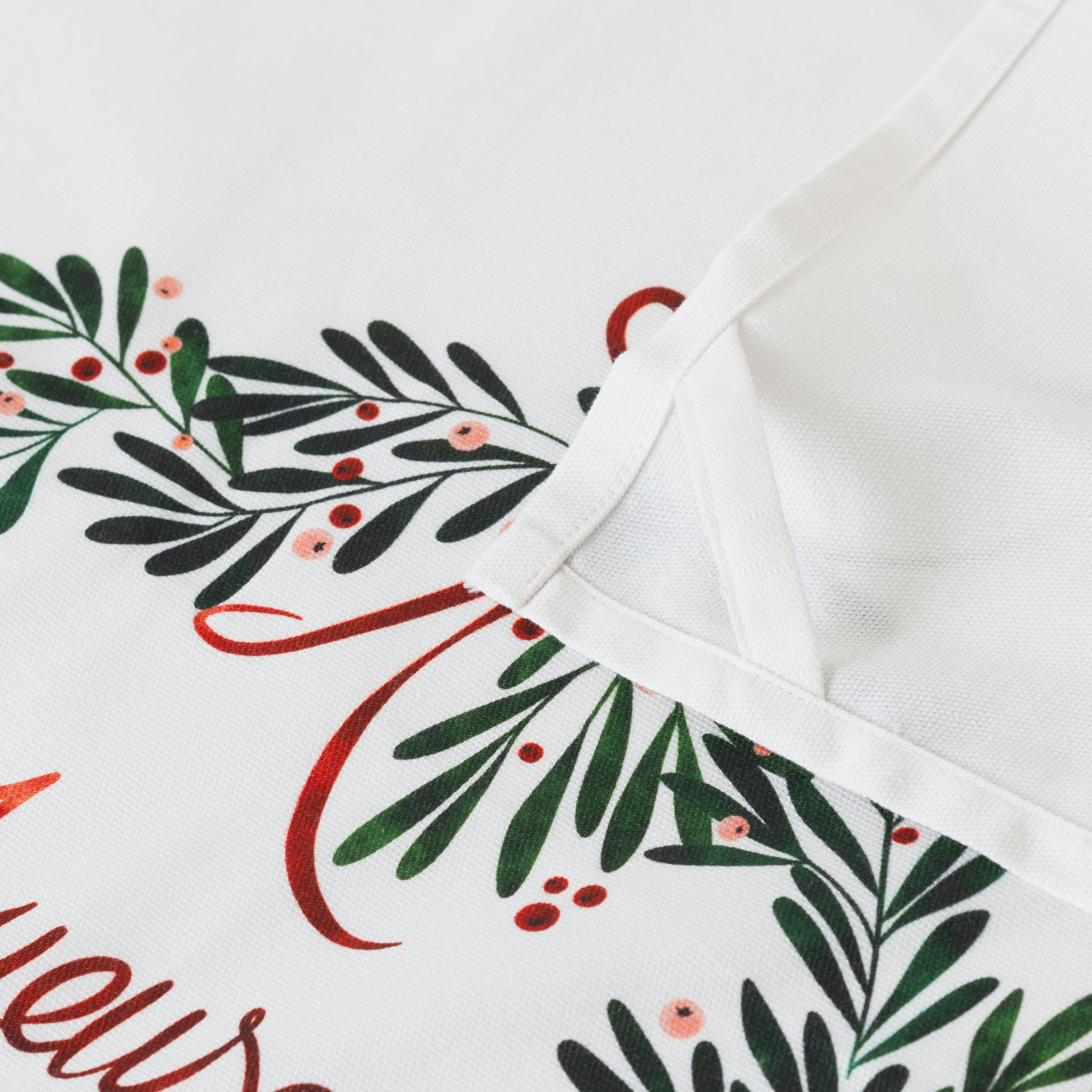 TRADITION - Torchon de cuisine Ecru imprimé beige 50 x 70 cm