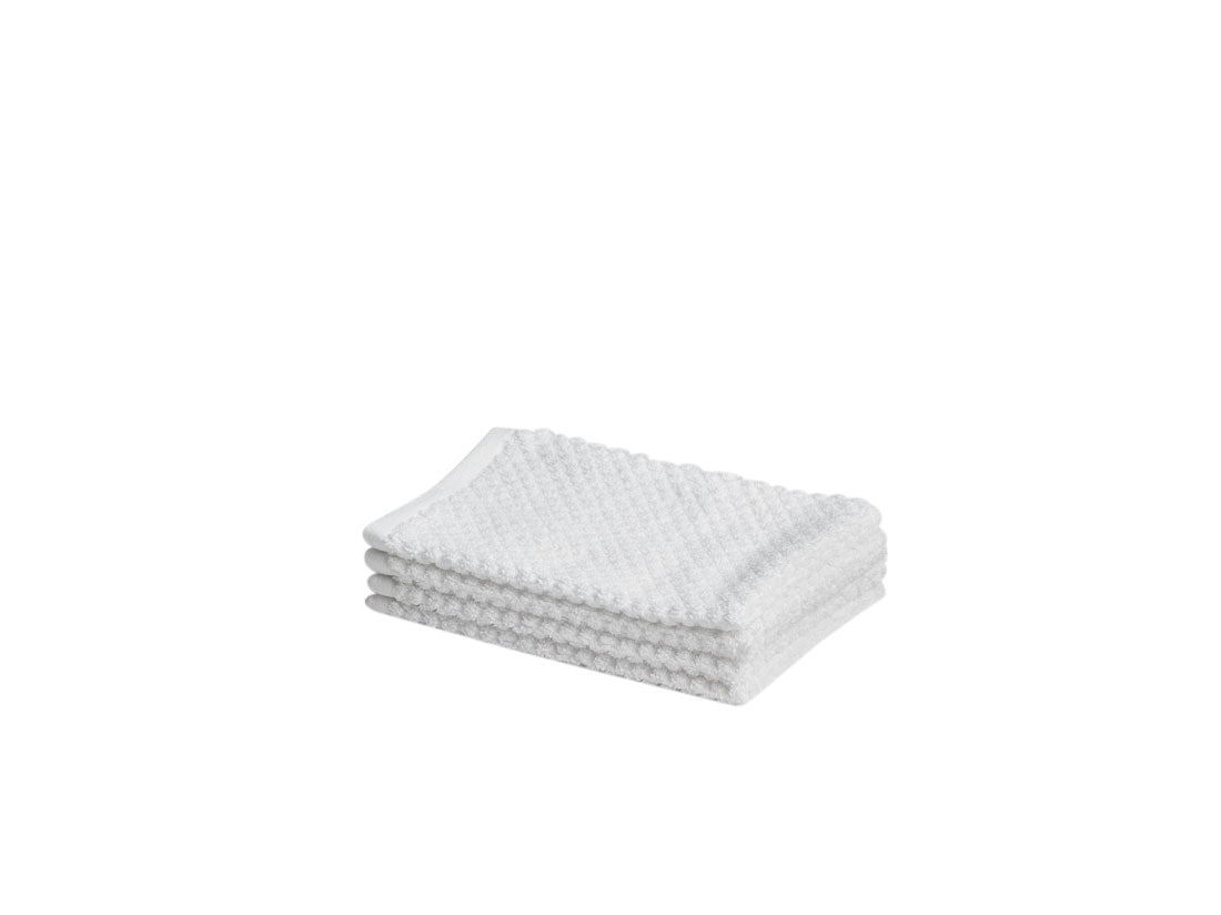 Yumeko washandjes Dots - pure white - 15x22 - 4 st