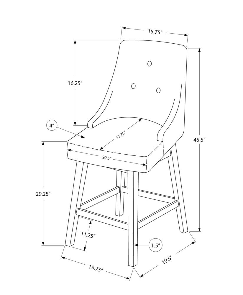 Monarch Specialities Tufted Swivel Barstool, 46-in