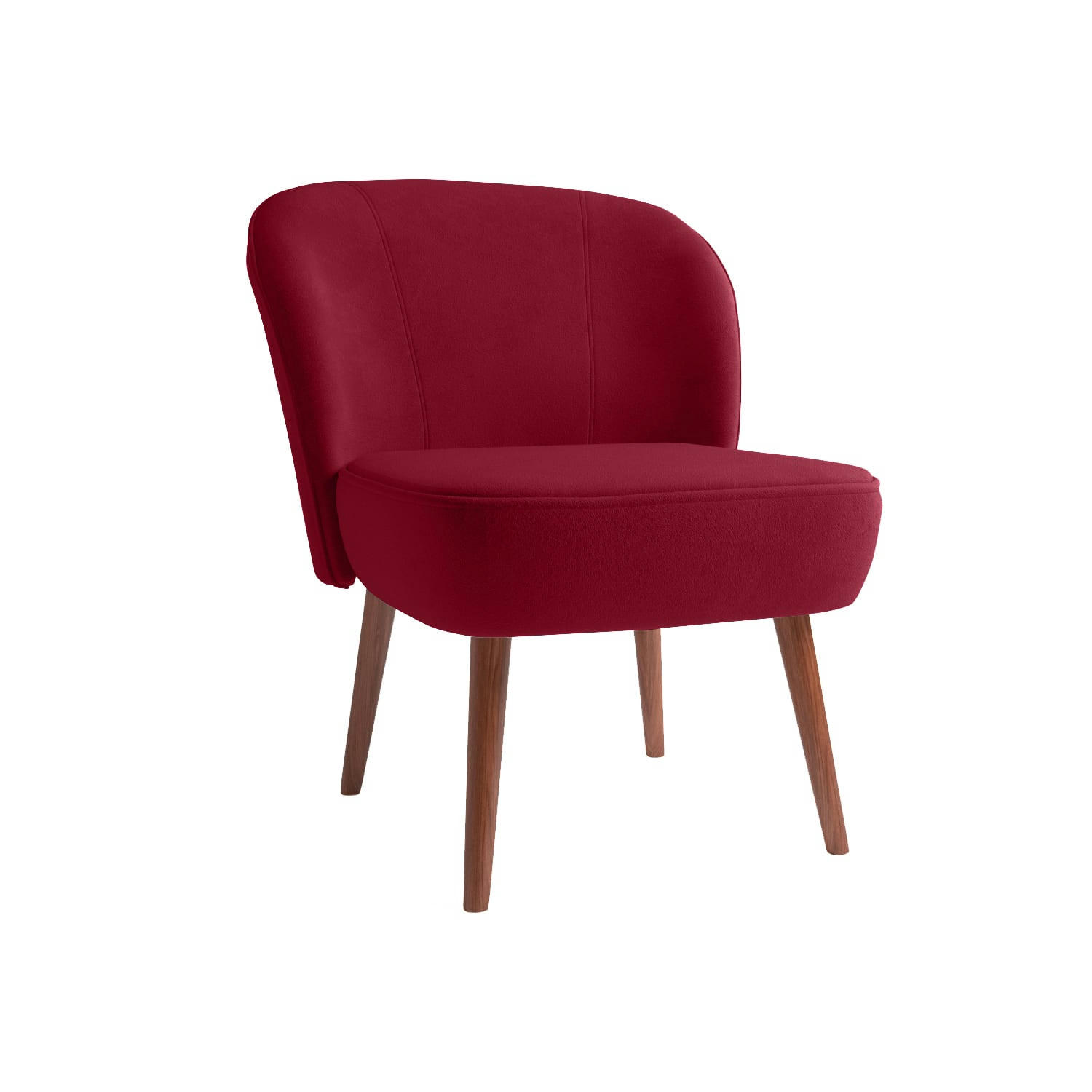 JANE - Petit fauteuil de salon en velours bordeaux