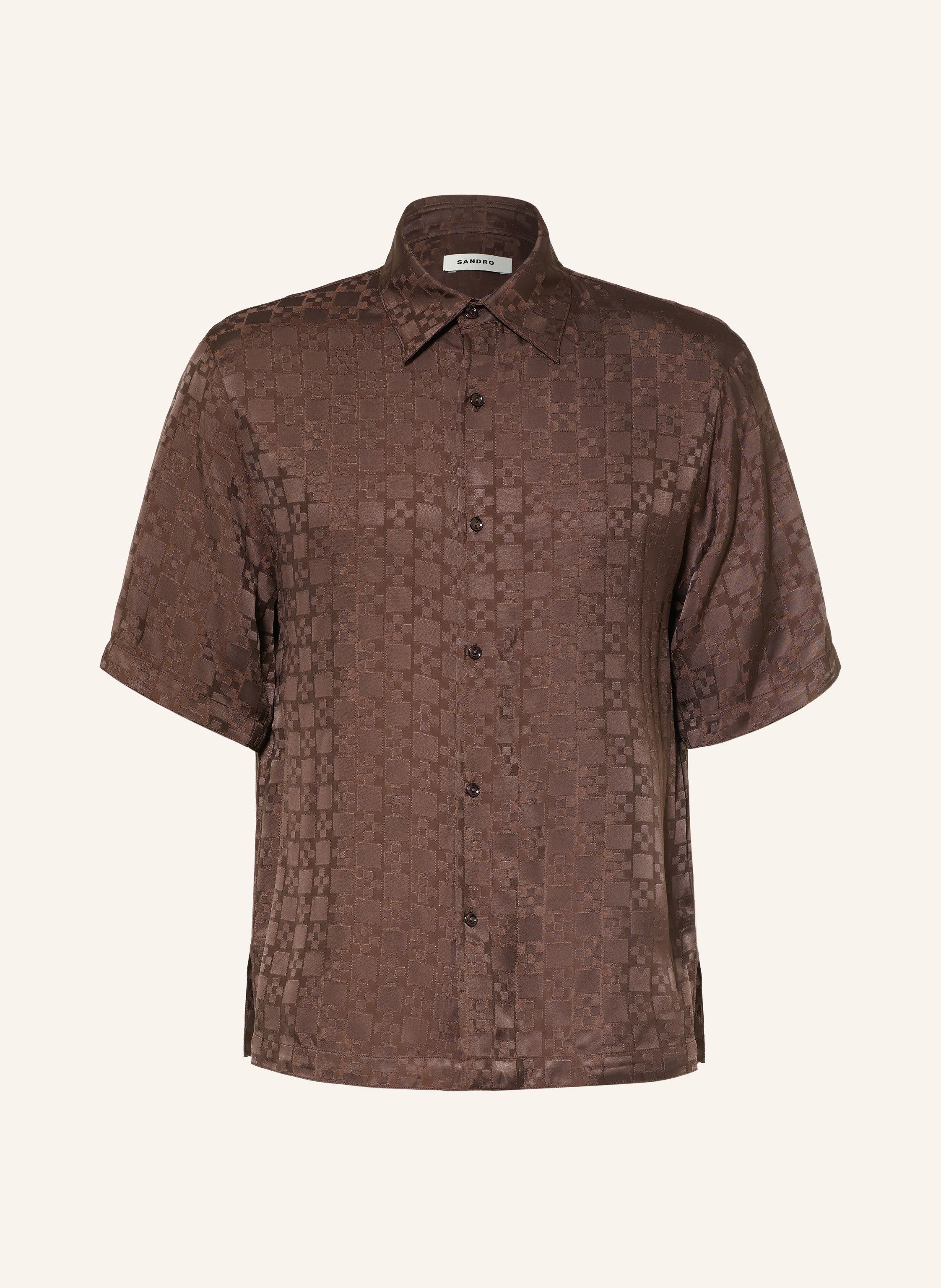 SANDRO Kurzarm-Hemd Regular Fit aus Jacquard