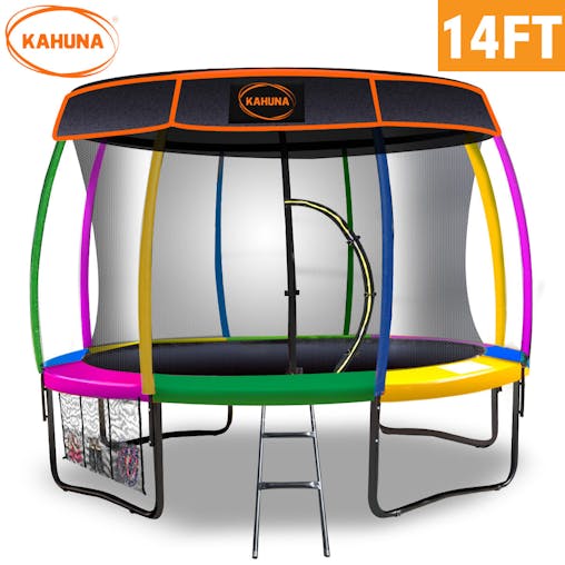 NNEDPE Kahuna Trampoline 14 ft withRoof - Rainbow