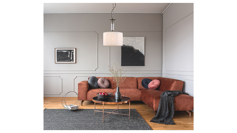 Lampa wisząca Ferlena tkaninowa biała