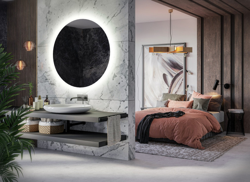 Okrągłe Lustro Łazienkowe Led Bali - 50Cm
