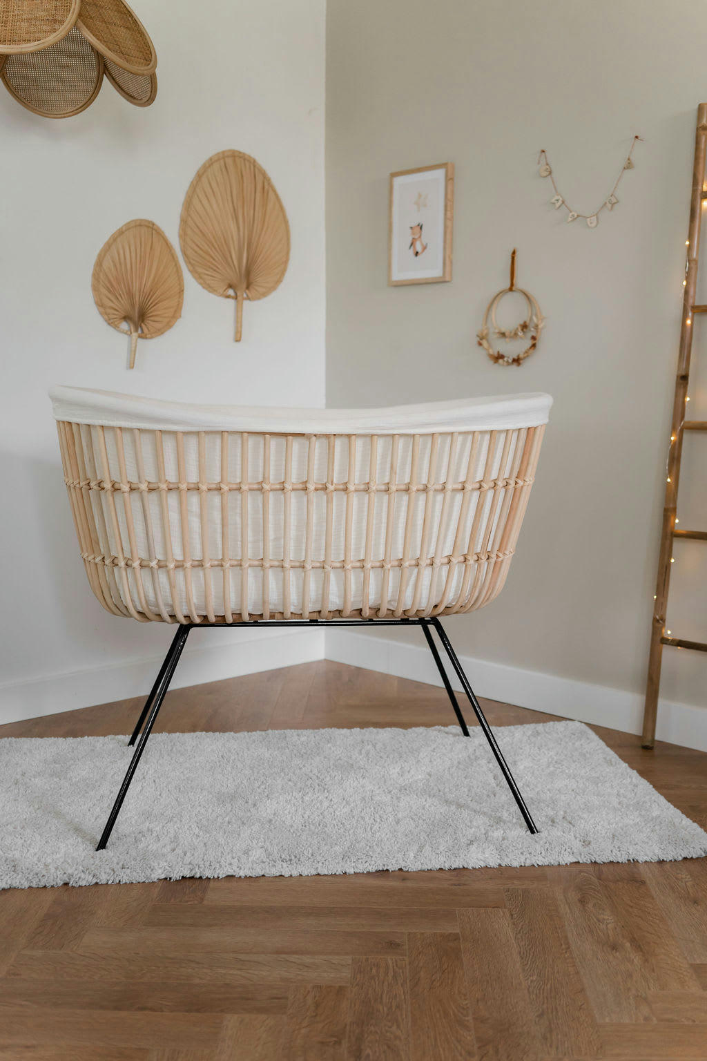 Java - Berceau rotin pieds métal