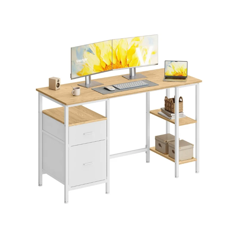 Bureau d’ordinateur 3 étagères 2 tiroirs