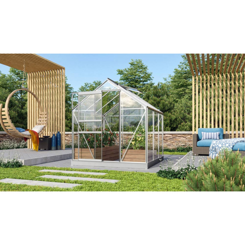 Serre en verre Venus aluminium anodisé 3,8 m² VITAVIA