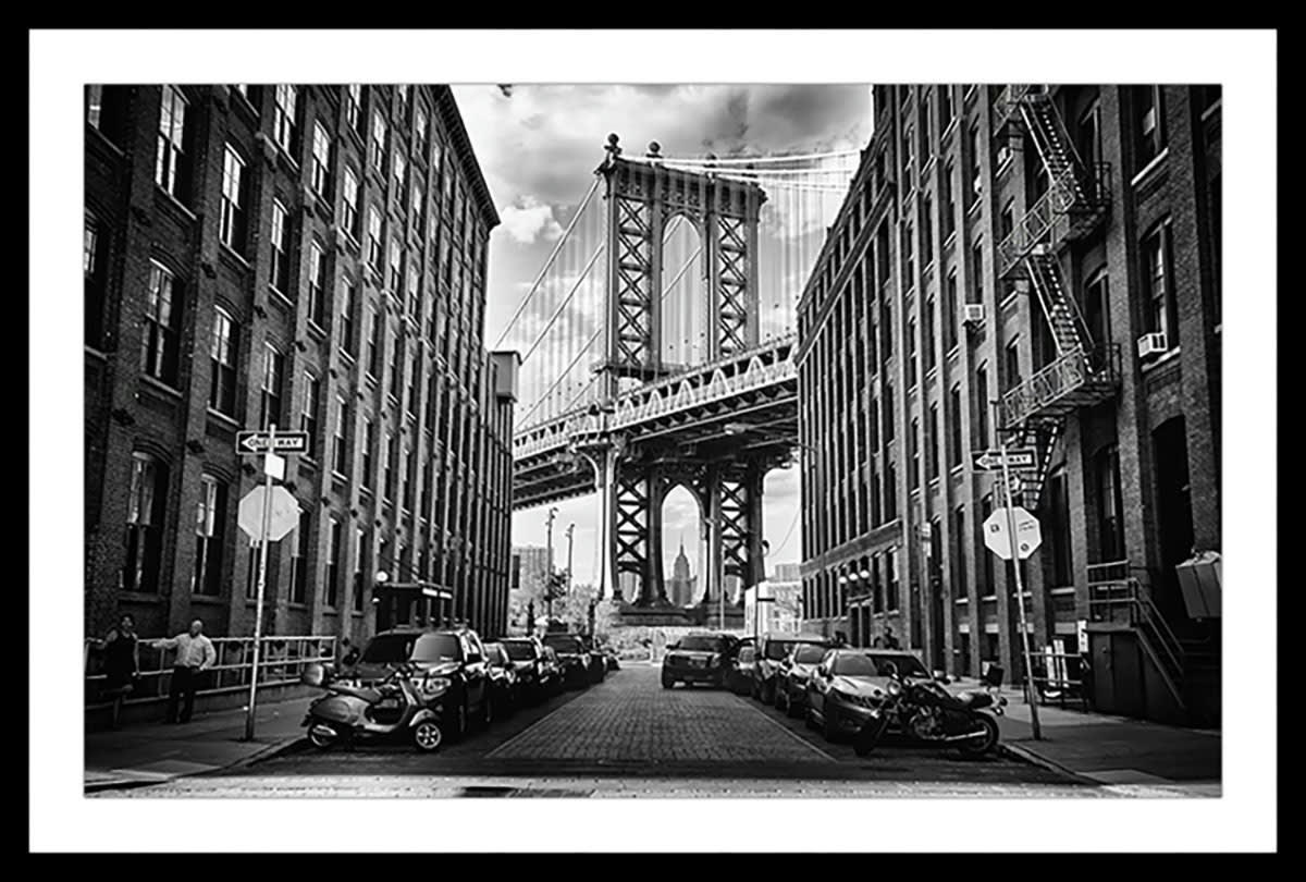 - Affiche dumbo brooklyn bridge avec cadre noir 30x20cm