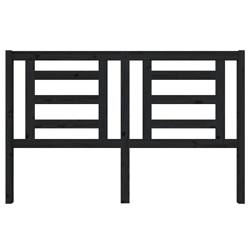 NNEVL Bed Headboard Black 156x4x100 cm Solid Wood Pine