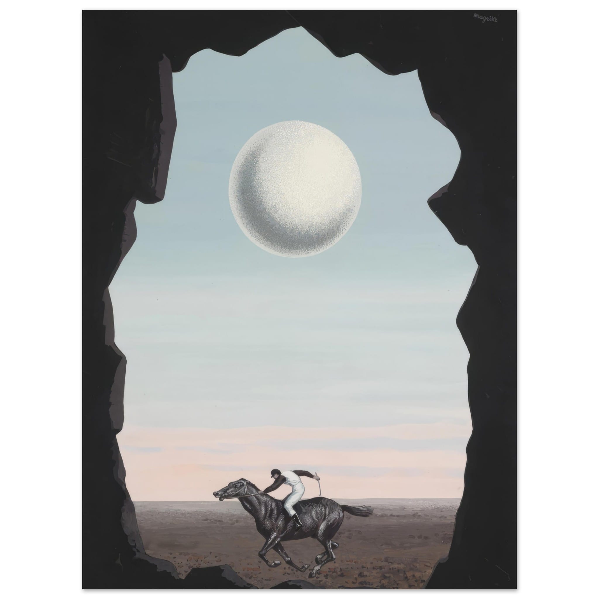 Artfulprints Poster René Magritte - Le jockey perdu  - 30x40 cm - Blauw