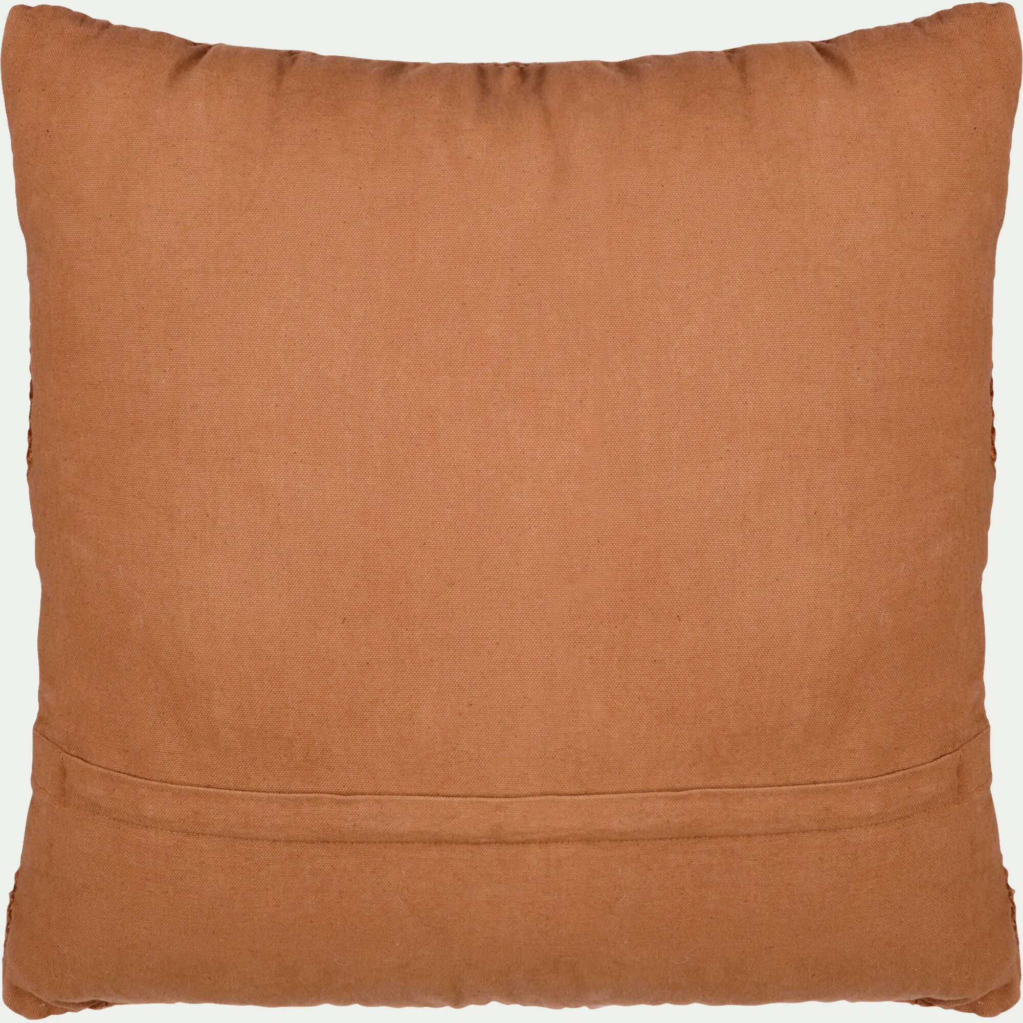 SOLACE - Coussin en laine et coton 45x45cm - marron écorce