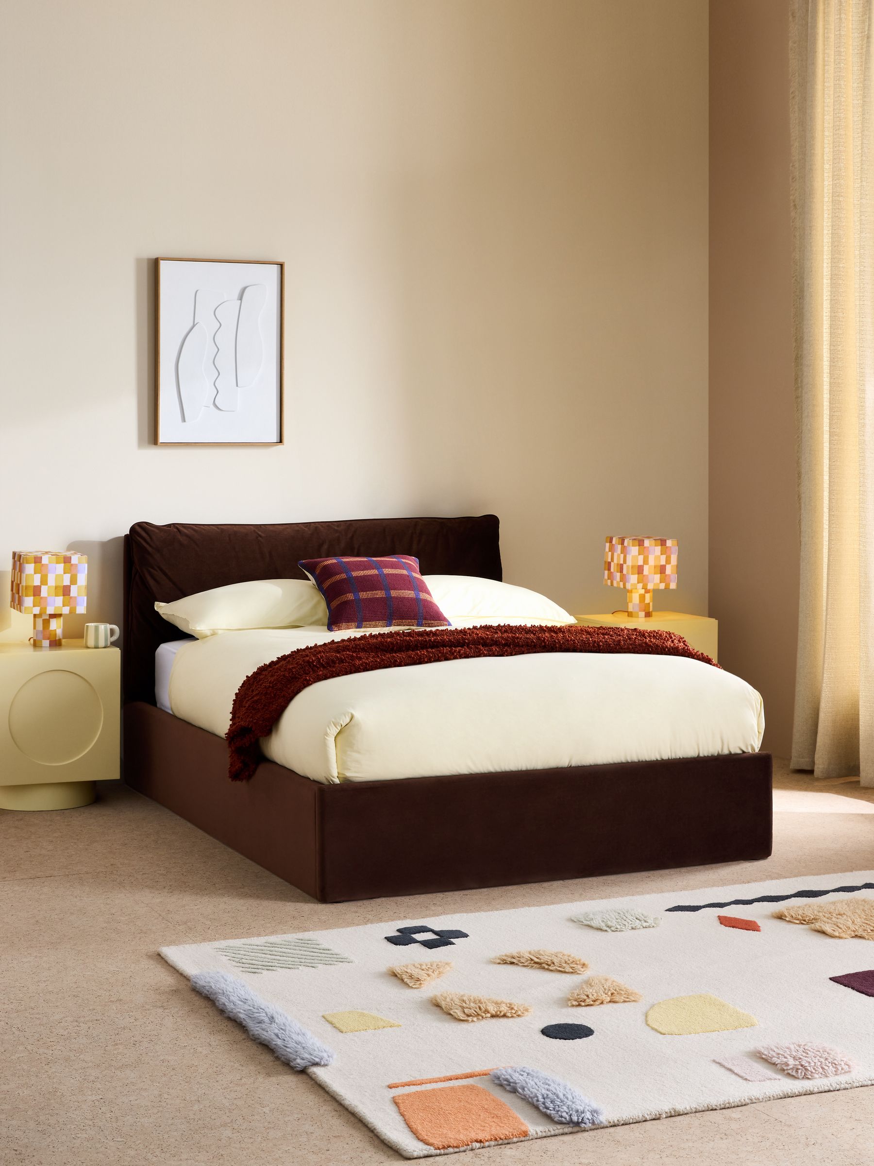 Harlow Ottoman Storage Bed in Chocolate Brown Velvet