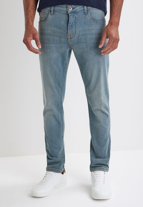 Mens Blue Vintage Slim Fit Jeans