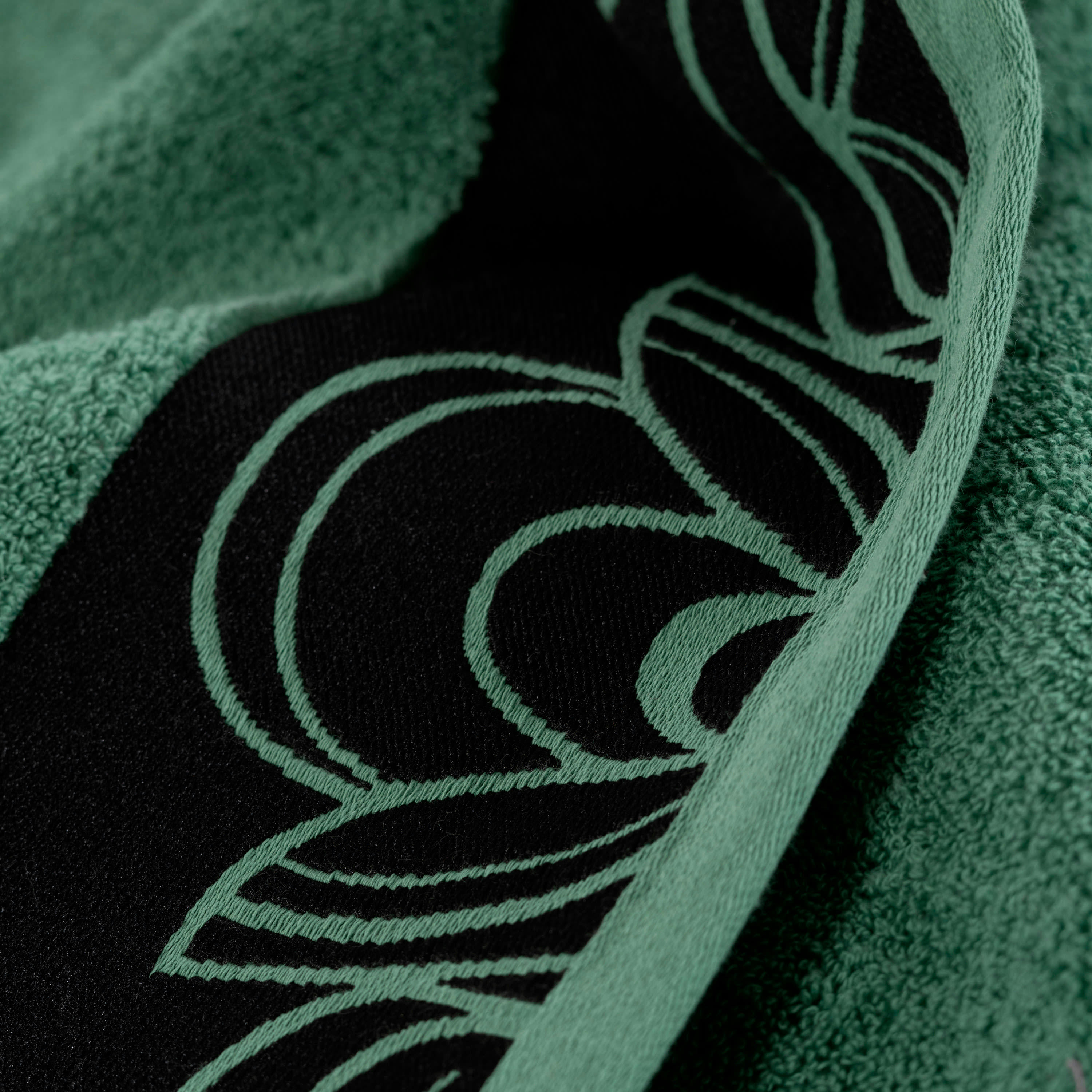 AZULEJOS - Drap de bain coton jacquard bouclette vert 90 x 150 cm