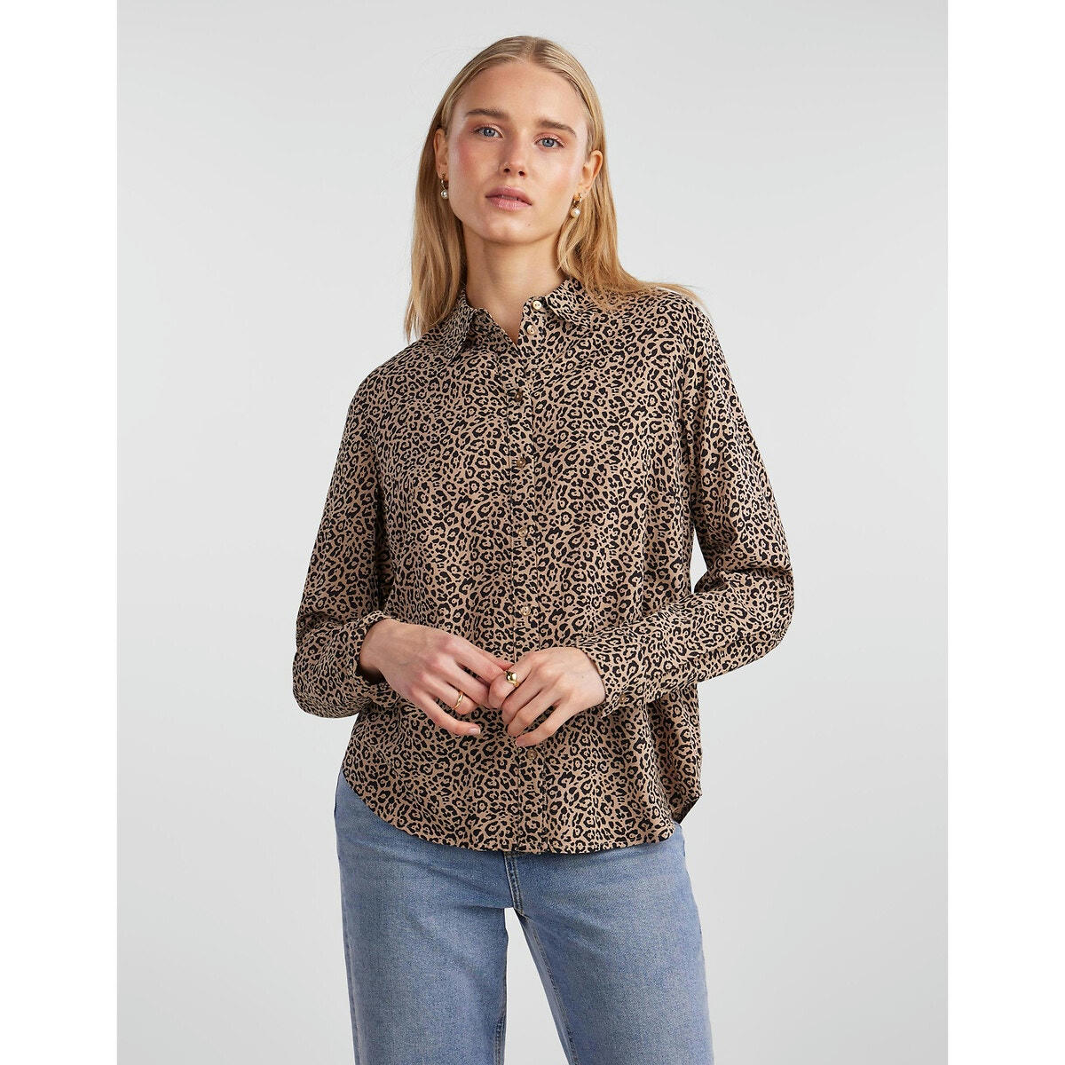 Chemise manches longues, imprimé léopard
