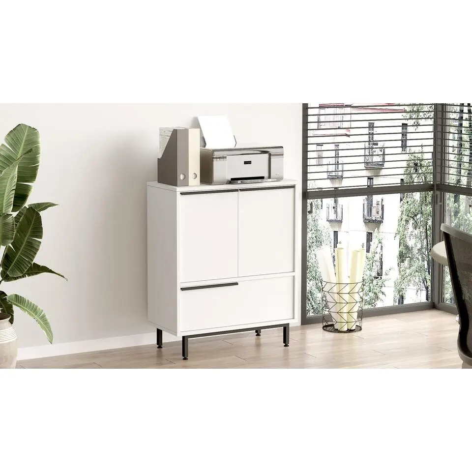 On8B Multifunctionele kast - 100% MELAMINE - Wit