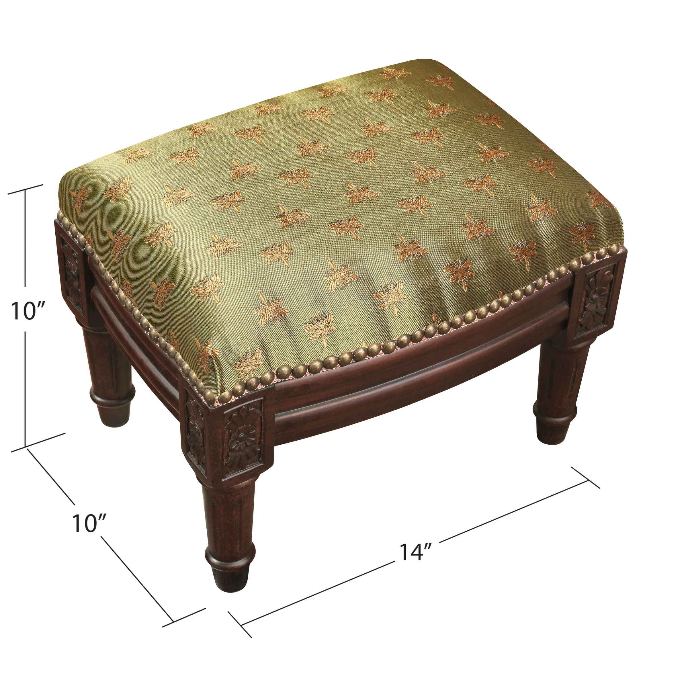 Olive Dragonfly Footstool