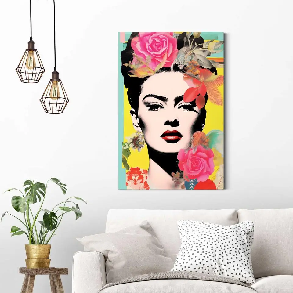 Schilderij Frida Pop - 90 x 60 - Bont