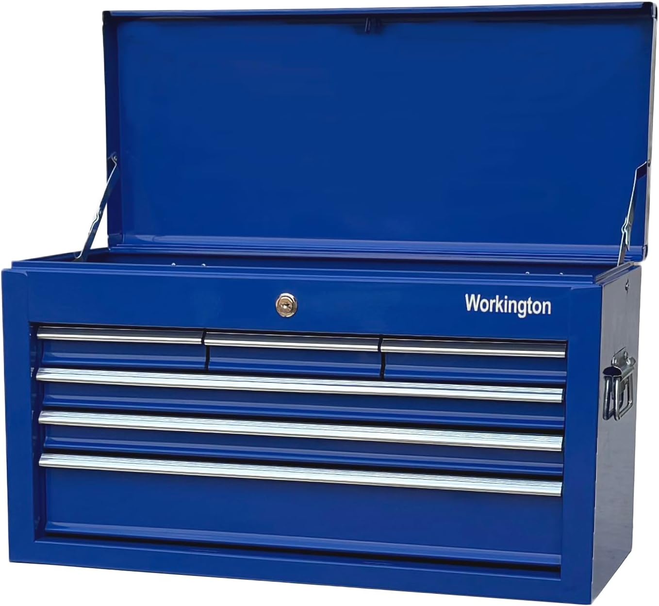Workington Portable Metal Tool Chest with 6 Drawers, 24 6-Drawer Tool Chest Cabinet with Ball Bearing Drawer Slides, Steel Tool Storage Box Organizer 4005 Blue