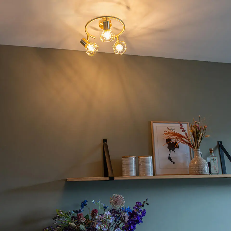 Qazqa richtbare spot mosh goudkleurig e14