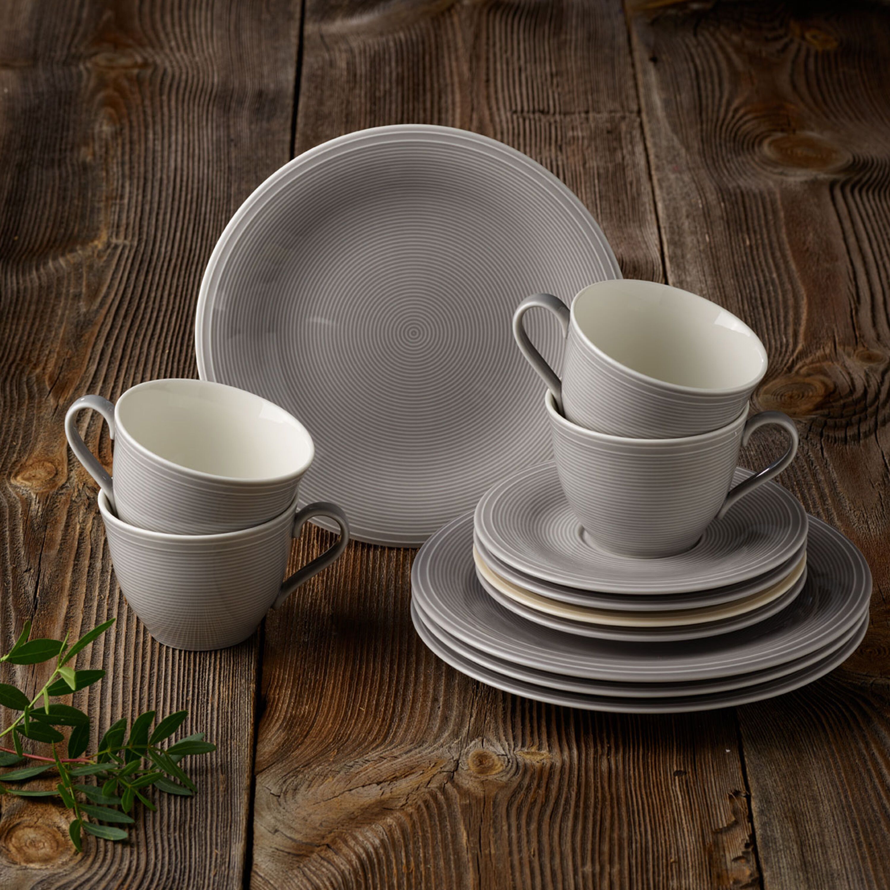 Color Loop Salad/ Dessert Plate - Grey, 8.4'', Premium Porcelain