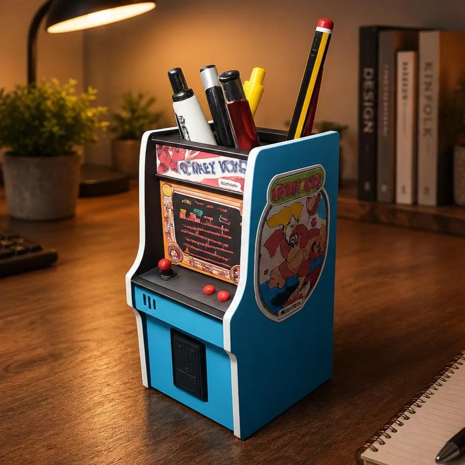 STL DOWNLOAD - Donkey Kong Desk Pen Holder / Organiser