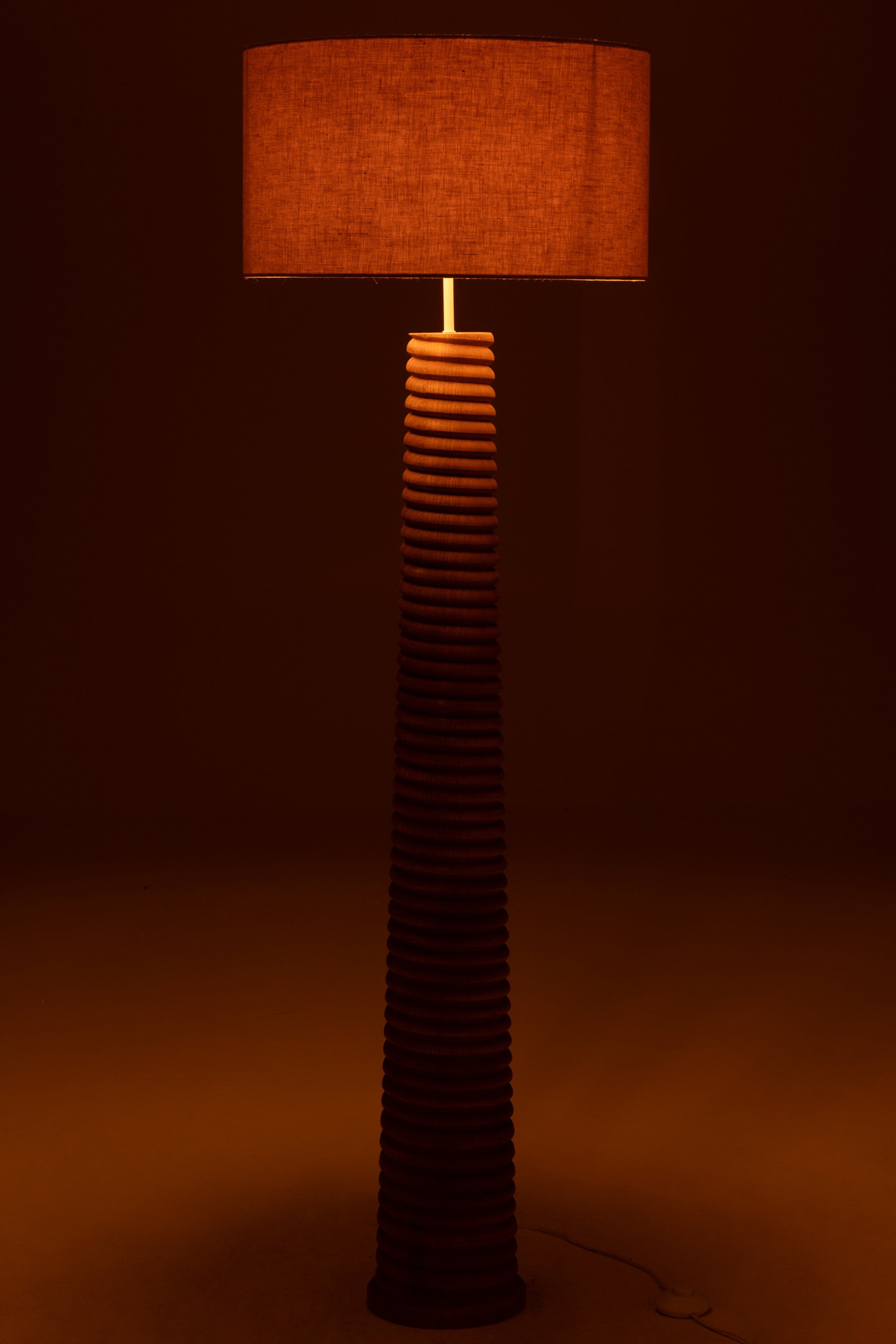 J-Line vloerlamp Schroefdraad - hout - naturel/grijs