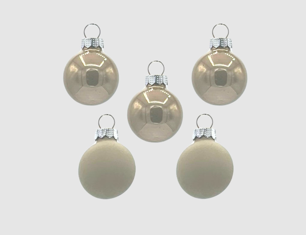 Weihnachtskugeln Taupe, Alabaster Glas Ø3cm supermatt & opal