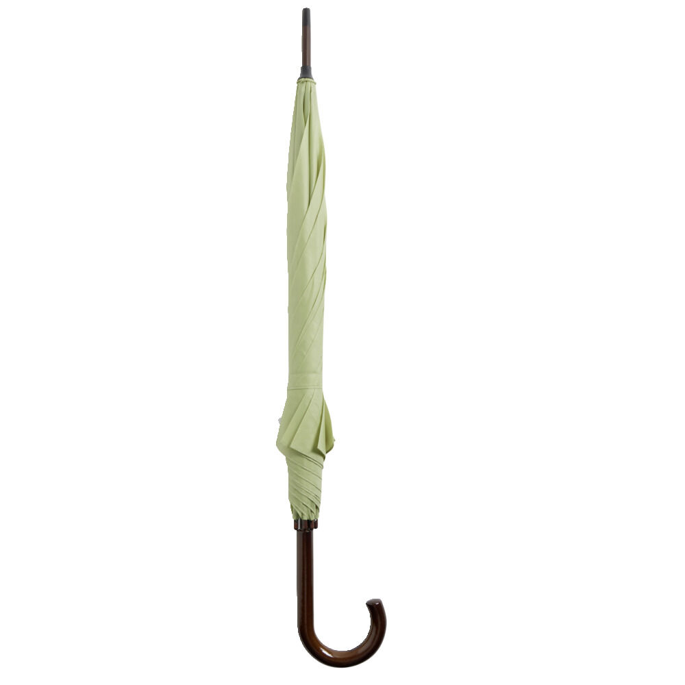 Parapluie canne manuel uni vert L87cm