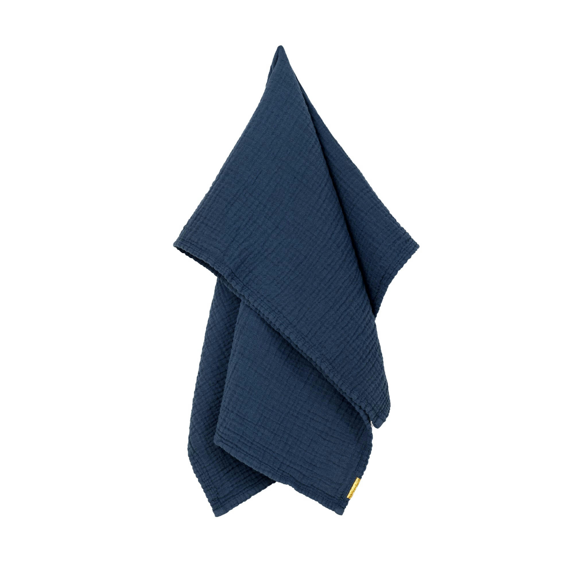 - Torchon en double gaze de coton bleu orage