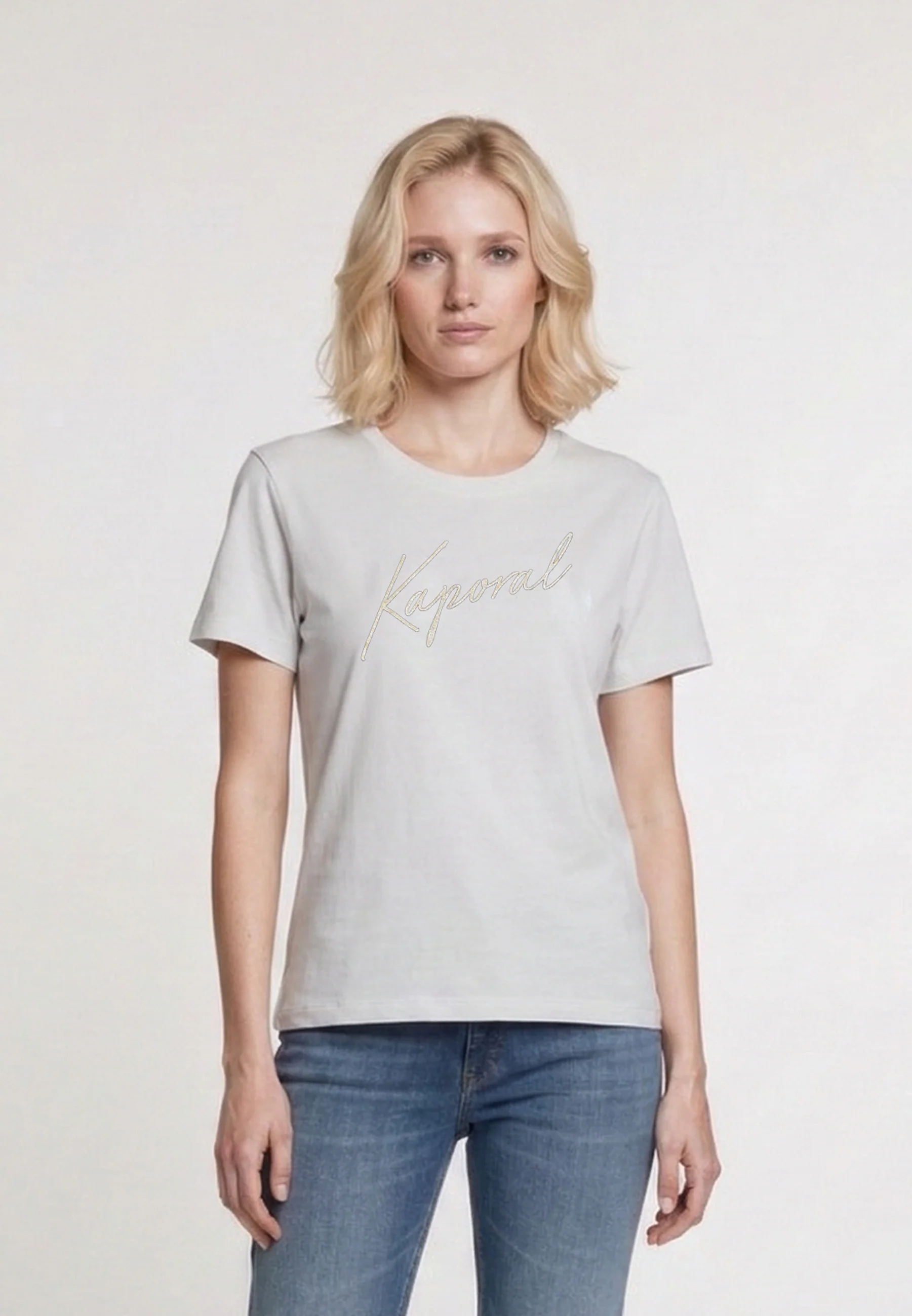 T-shirt manches courtes slim blanc cassé coton stretch KRAK