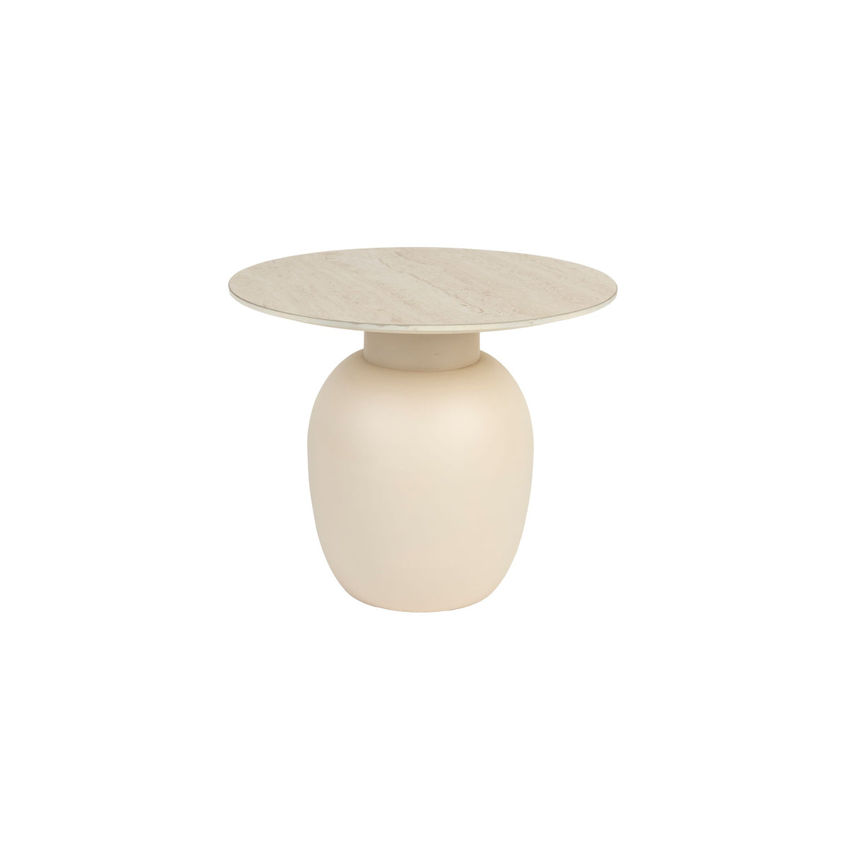 Housecraft Living Karula Bijzettafel Laag 50x50 cm Travertin-Look Beige