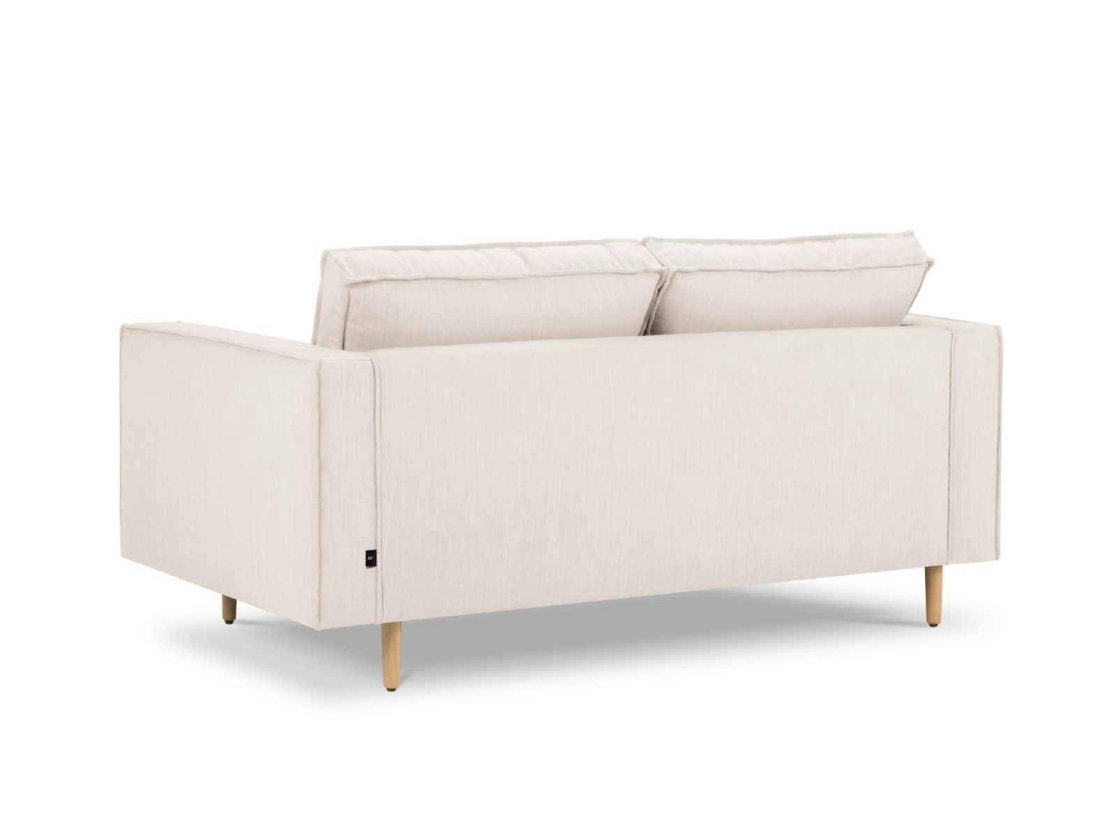 ALEXIS - Canapé 2 places en Tissu Structurel Beige Clair