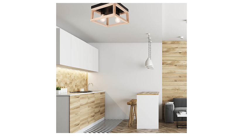 Lampa sufitowa Villy 2-punktowa czarno-beżowa