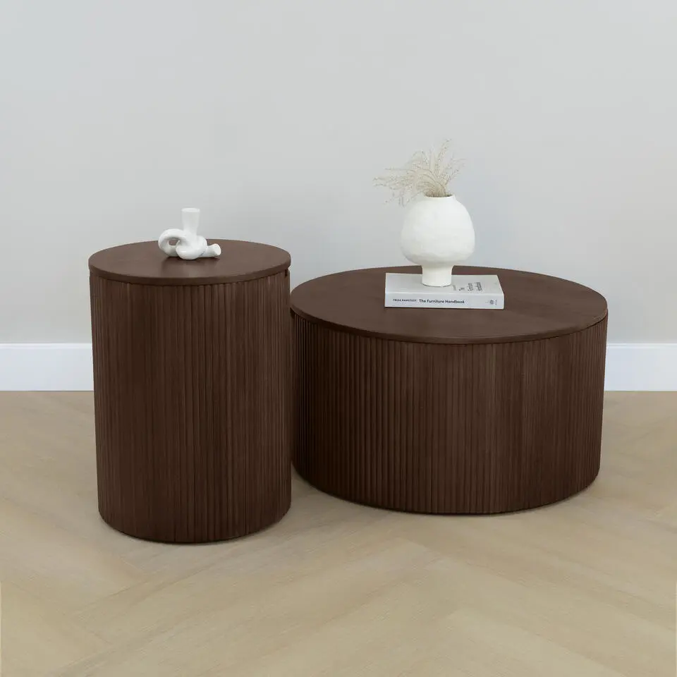 Lewis & Loft Bijzettafel Lonne - FSC?- Met opbergruimte -?40cm - Bruin