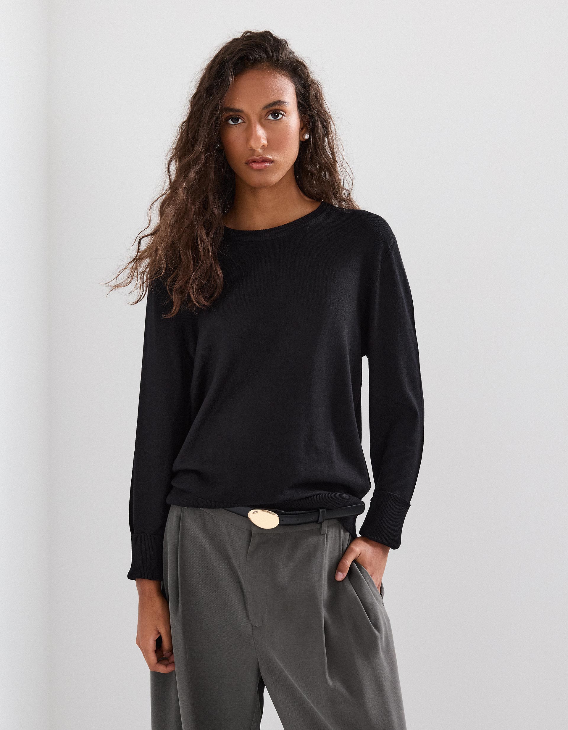 Camisola de Malha, Mulher, Preto