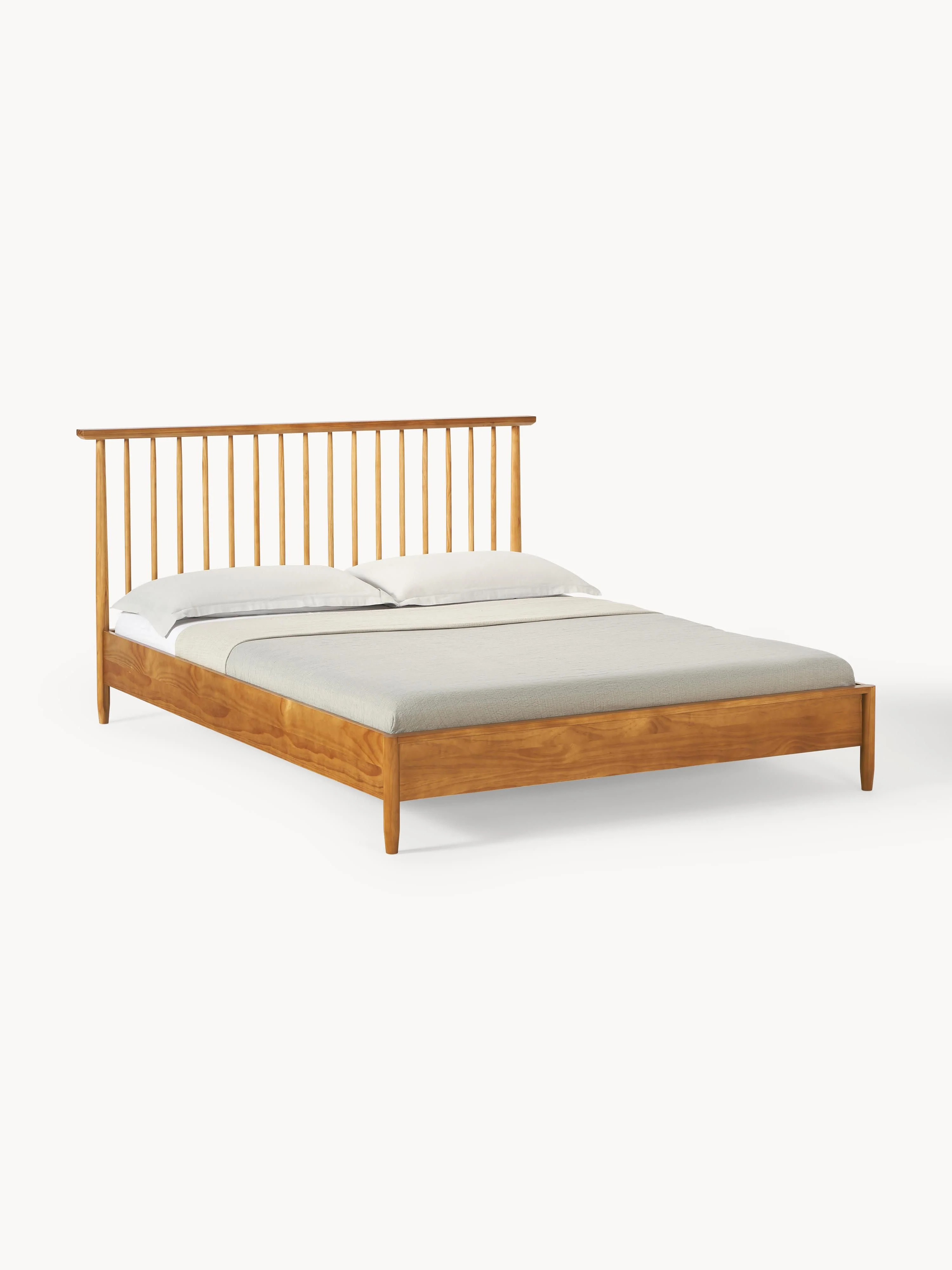 Holzbett Windsor mit Kopfteil aus Kiefernholz