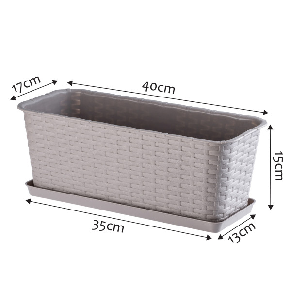 Doniczka Balkonowa Skrzynka Podstawka Karmel 40cm