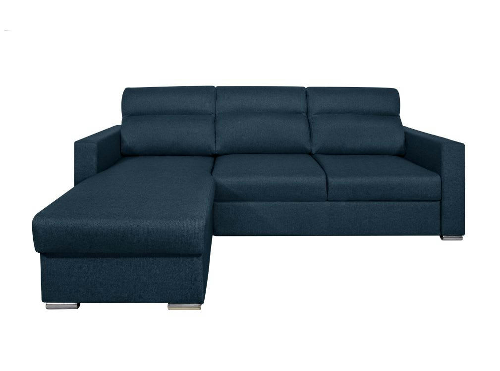 KEI - Canapé d'angle réversible convertible en tissu - Bleu pétrole