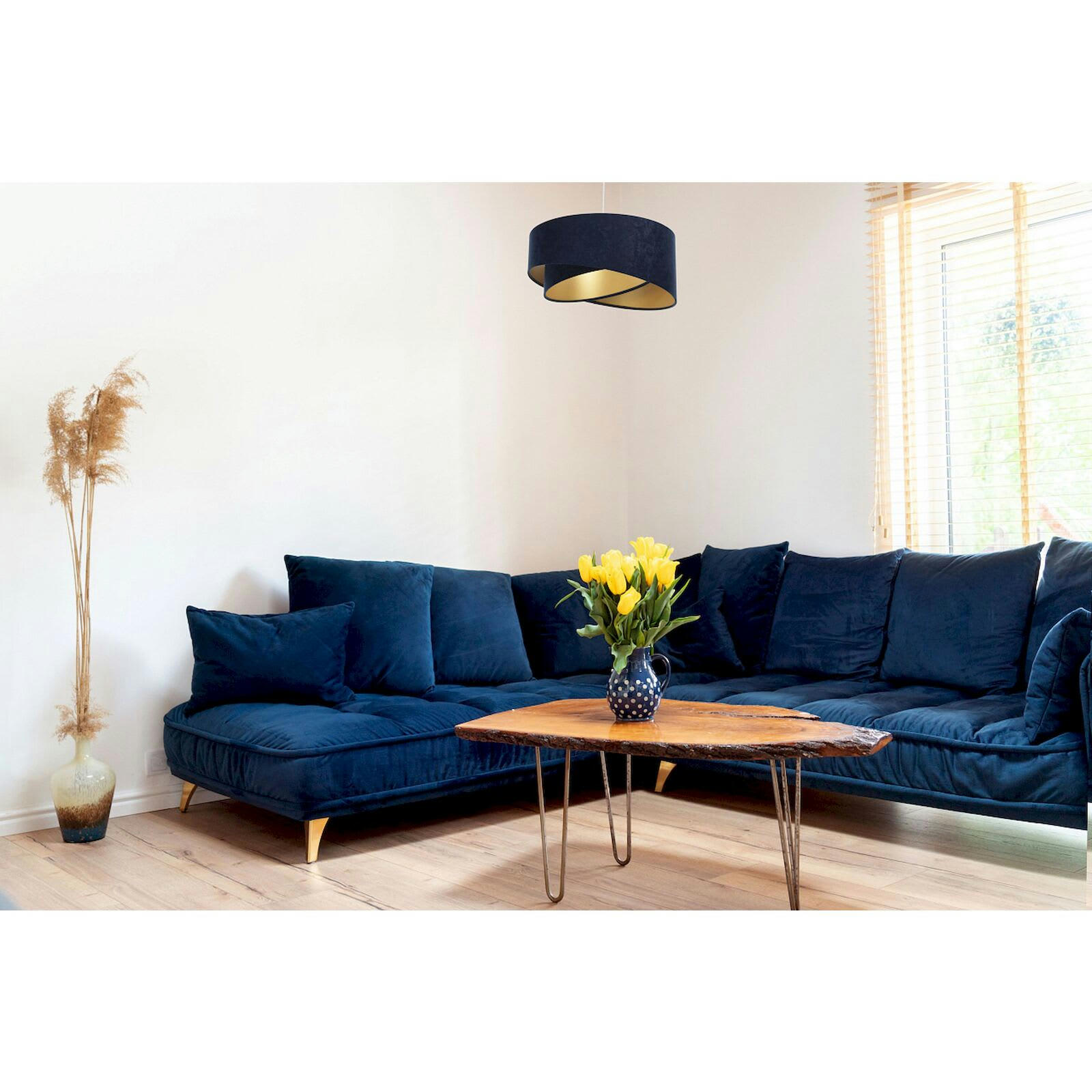 GALAXY ECO - Suspension Tissu Bleu 45x45x21 cm