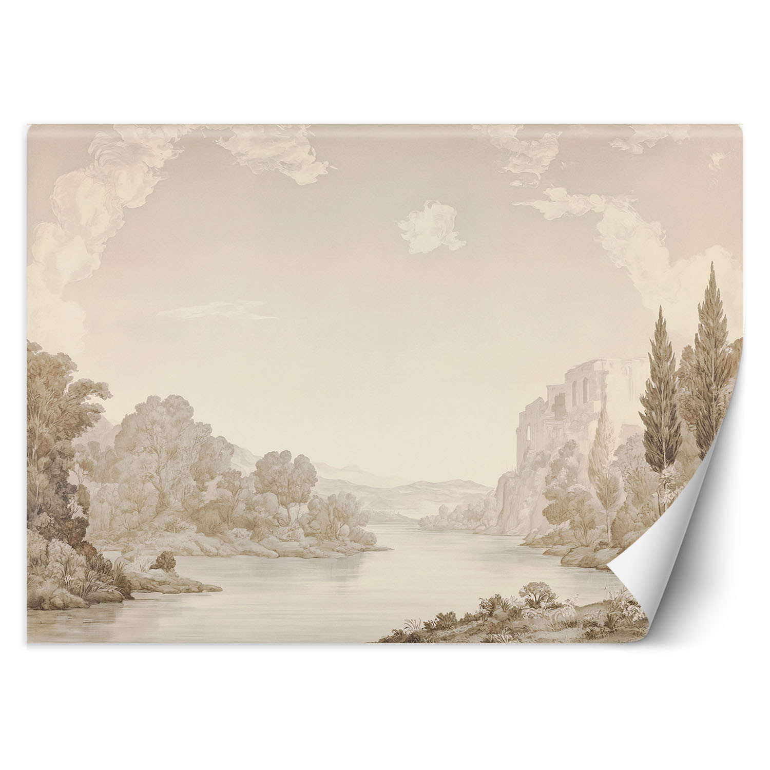 Feeby Fototapeta Krajobraz Rzeka Sepia