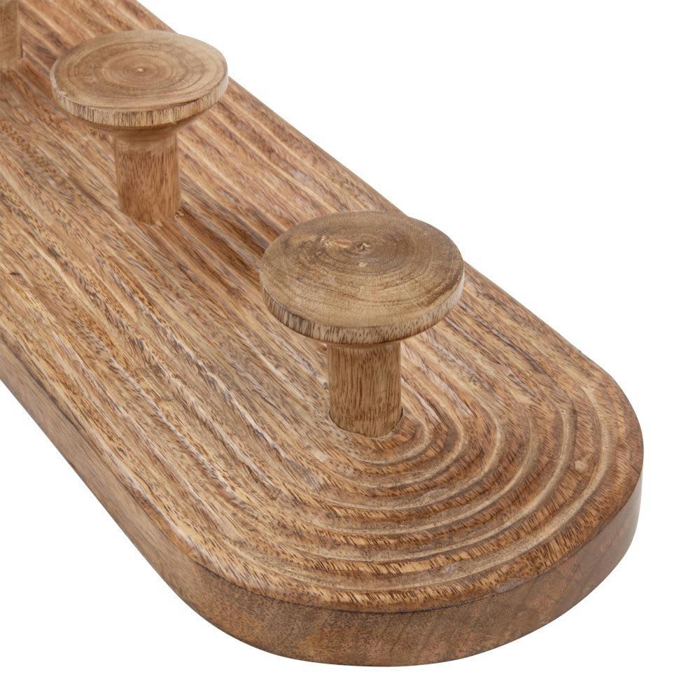 DERYA - Patère 4 crochets en manguier gravé