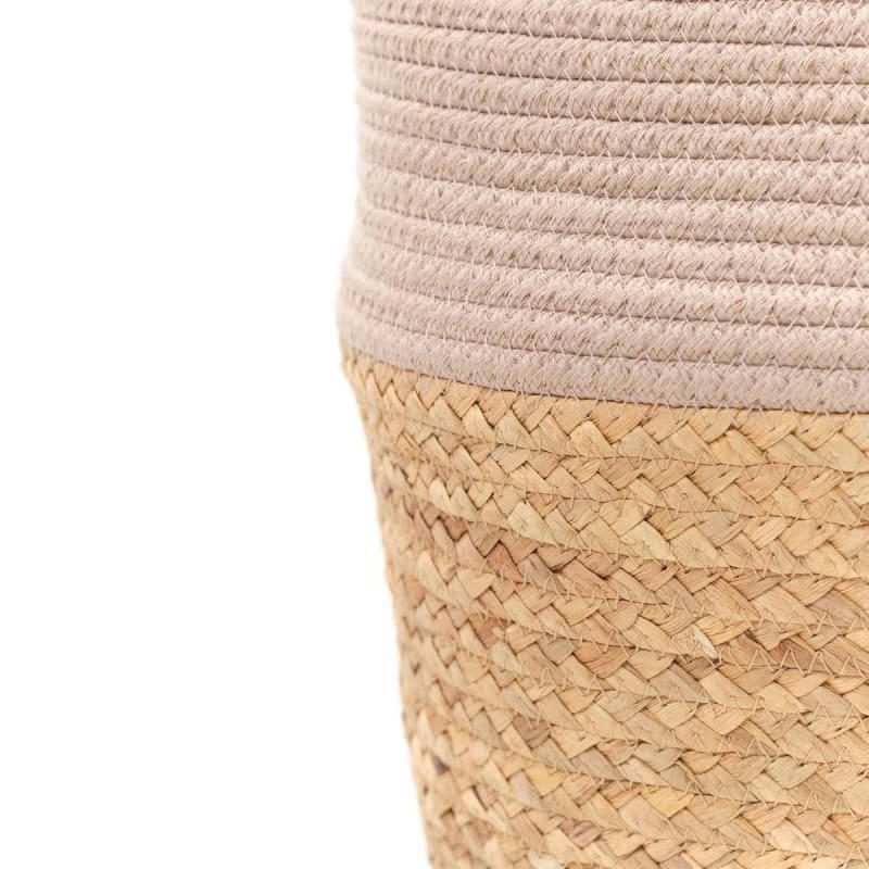 LA FACTORY - Panier long tressé en coton beige 30x50