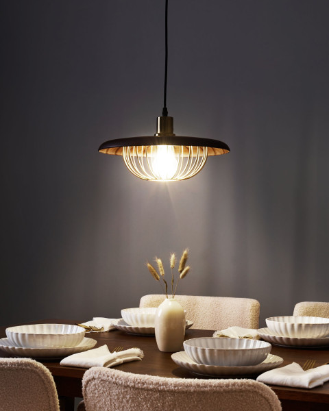 Lampa wisząca metalowa połysk złota