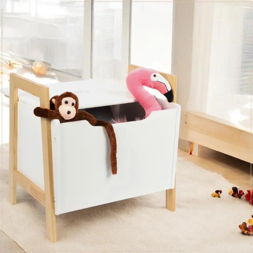 MISOU Opbergbox met Deksel Speelgoed Opberger Speelgoedbak Opbergdoos Wit