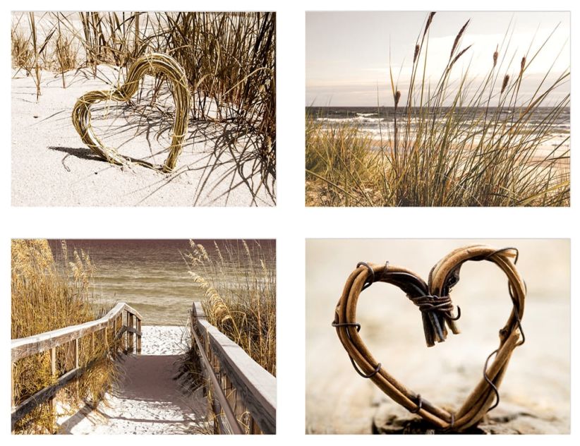 Wand Deko Herzen & Strand