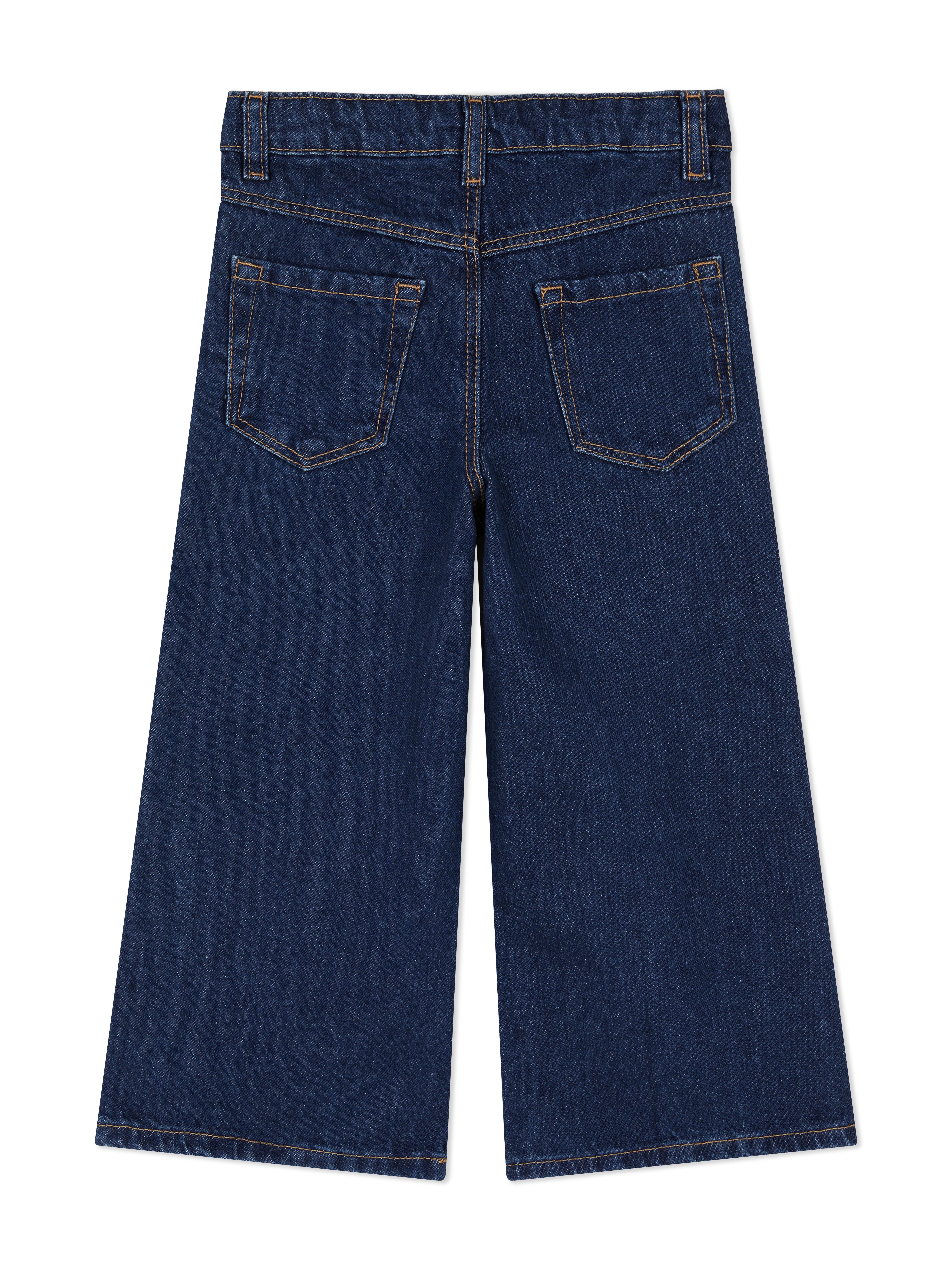 1.5-8yrs | Embroidered Wide Leg Jeans