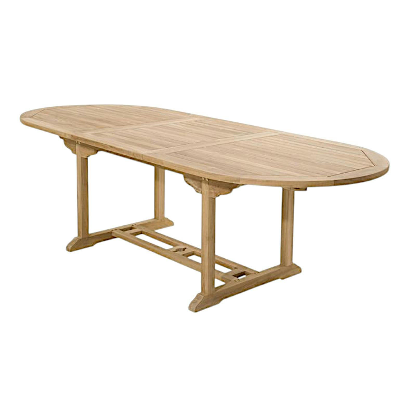 Table de jardin en Teck ovale extensible 180/240x100cm SUMMER