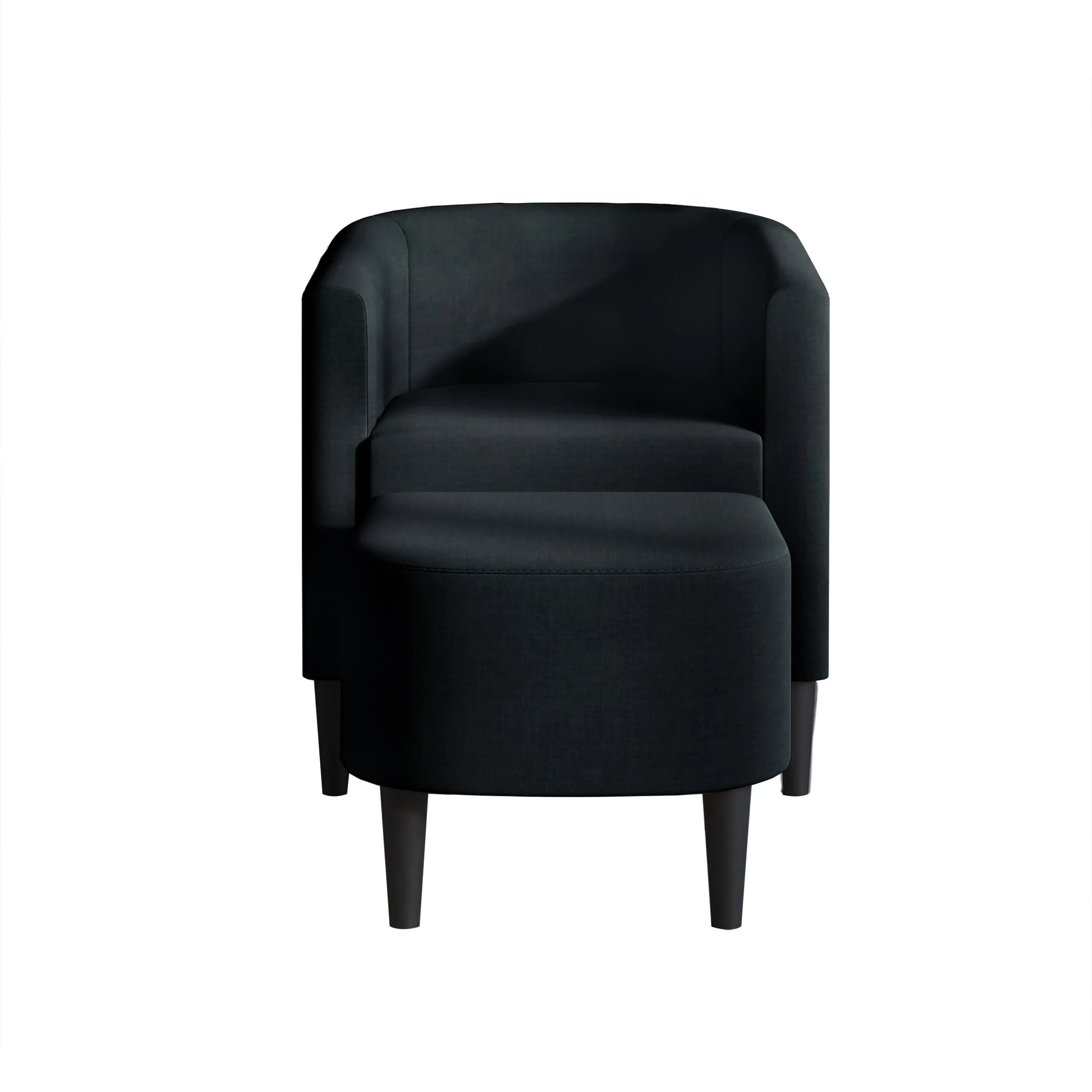 CraftPorch Contemporary Linen Upholstered Accent Chair with Ottoman