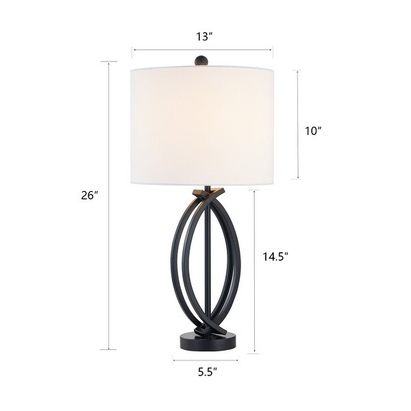26 Black Metal Table Lamp Set